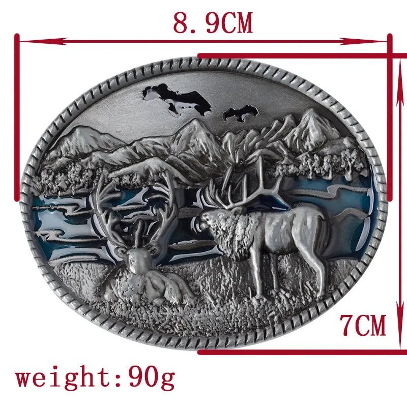 Colored Whitetail Deer Belt Buckle - CowderryBelt Buckle