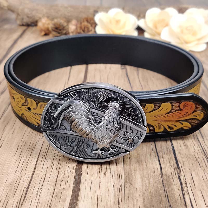 Cool Belt Buckle With Cowboy Country Utility Belt - CowderryBeltChicken