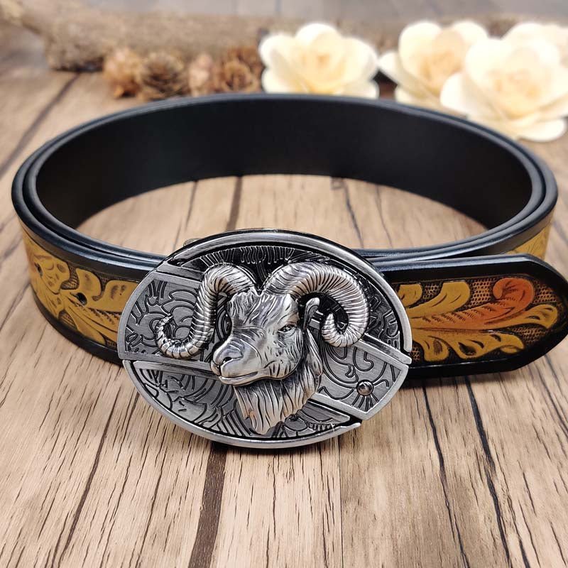 Cool Belt Buckle With Cowboy Country Utility Belt - CowderryBeltGoat