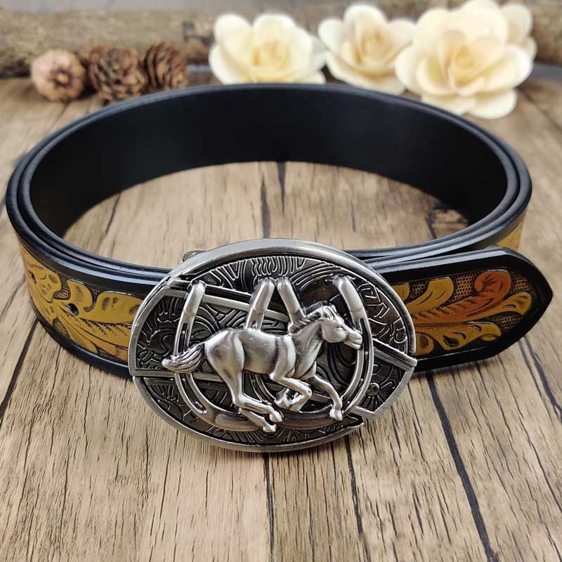 Cool Belt Buckle With Cowboy Country Utility Belt - CowderryBeltHorse