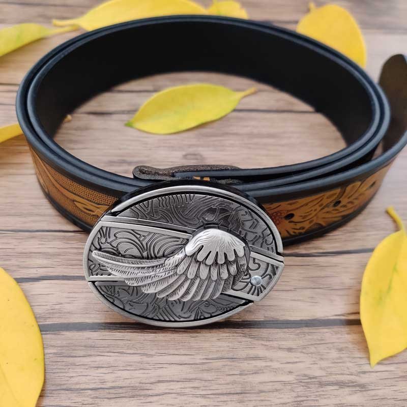 Cool Belt Buckle With Cowboy Country Utility Belt - CowderryBeltWings