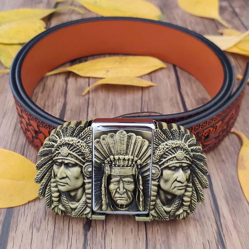 Country Utility Belt with Lighter - CowderryNative American Brown