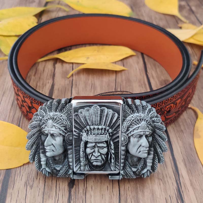 Country Utility Belt with Lighter - CowderryNative American Silver