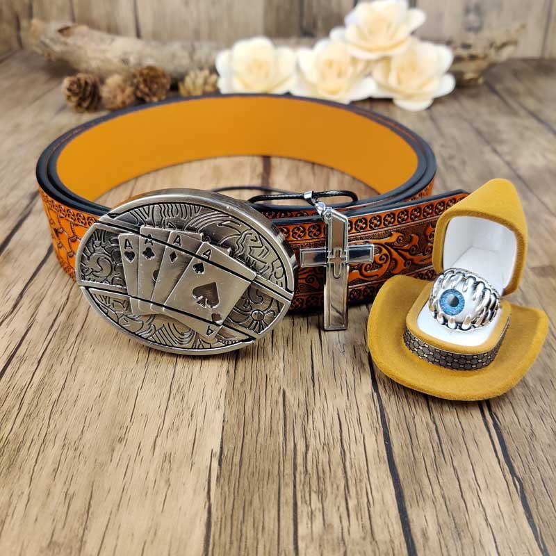 Defender's Faith Set: Utility Belt, Cross Necklace and Evil Eye Ring - Cowderry4 Aces