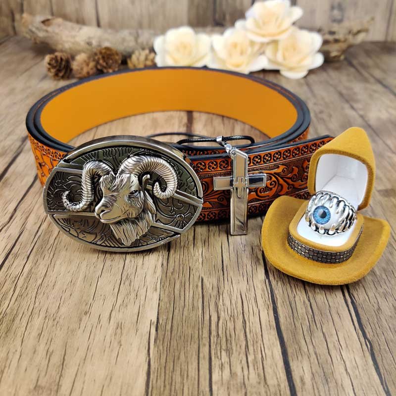 Defender's Faith Set: Utility Belt, Cross Necklace and Evil Eye Ring - CowderryGoat