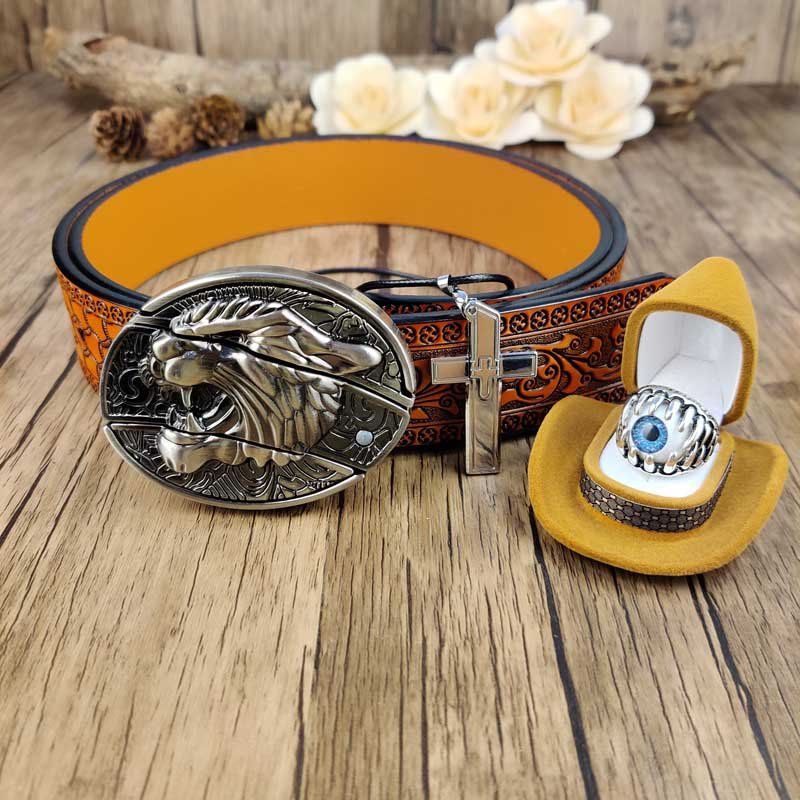 Defender's Faith Set: Utility Belt, Cross Necklace and Evil Eye Ring - CowderryTiger