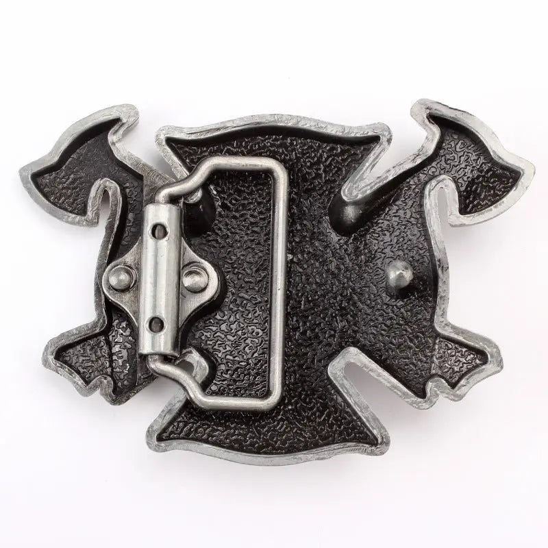 Fire Dept Hydrant Ax Belt Buckle - CowderryPewter