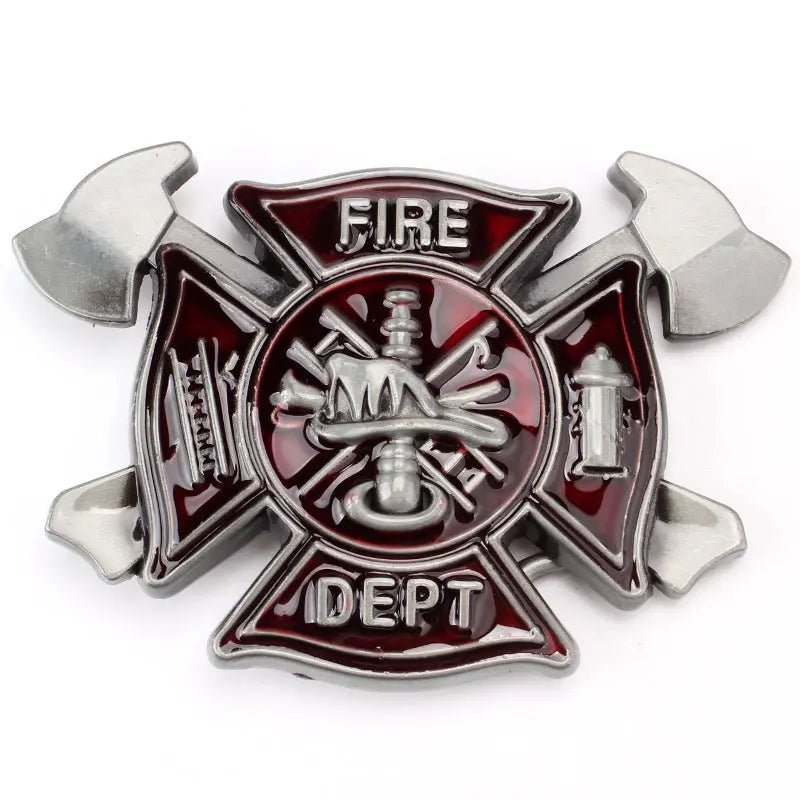 Fire Dept Hydrant Ax Belt Buckle - CowderryRed