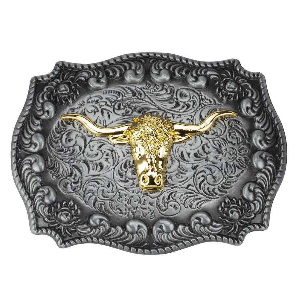 Gold Eagle Bull Head Belt Buckle - CowderryBelt BuckleCow