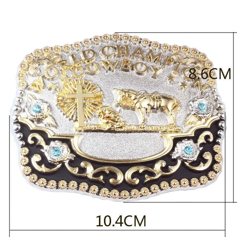 Golden Horse Cowboy Belt Buckle - CowderryBelt BuckleGold