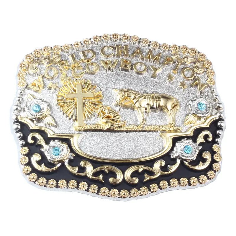 Golden Horse Cowboy Belt Buckle - CowderryBelt BuckleGold