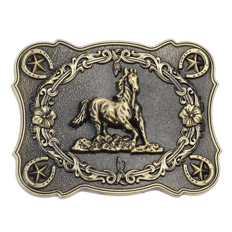 Horse and Pentagram Belt Buckle - CowderryBelt BuckleBronze