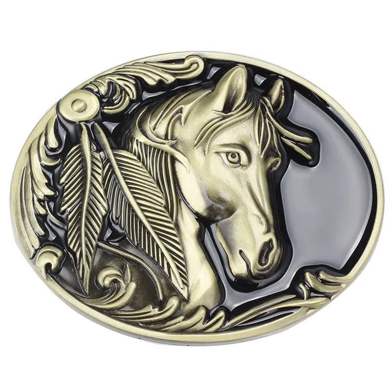 Horse Head Belt Buckle - CowderryBelt BucklesBronze