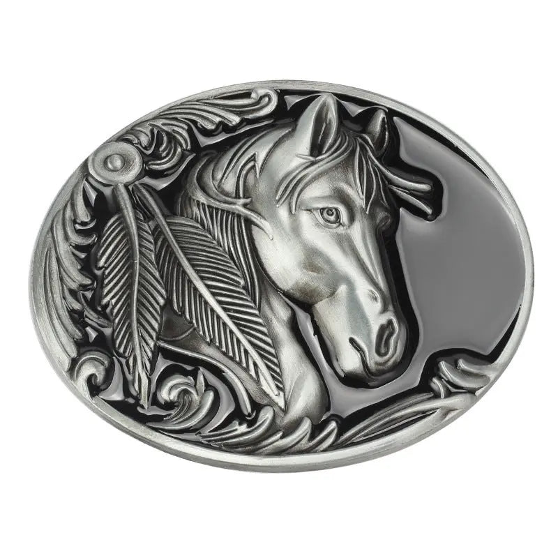 Horse Head Belt Buckle - CowderryBelt BucklesSilver