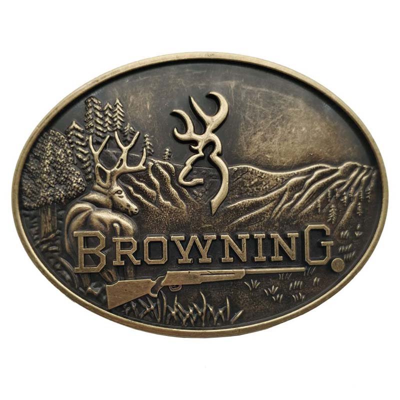 Hunting Elk Cowboy Belt Buckle - CowderryBelt BucklesBronze