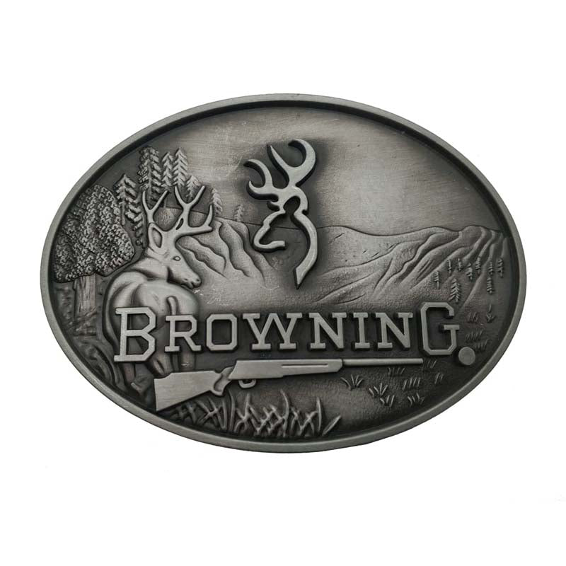 Hunting Elk Cowboy Belt Buckle - CowderryBelt BucklesGrey