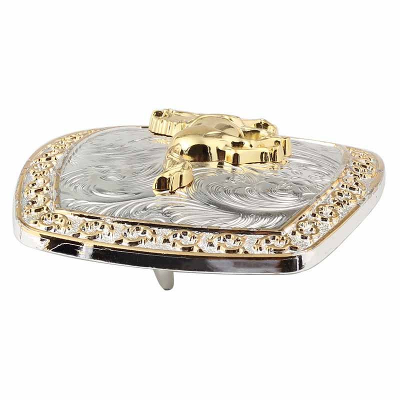 Large Gold Rodeo Square Cowboy Belt Buckle - CowderryBelt BucklesBull Riding