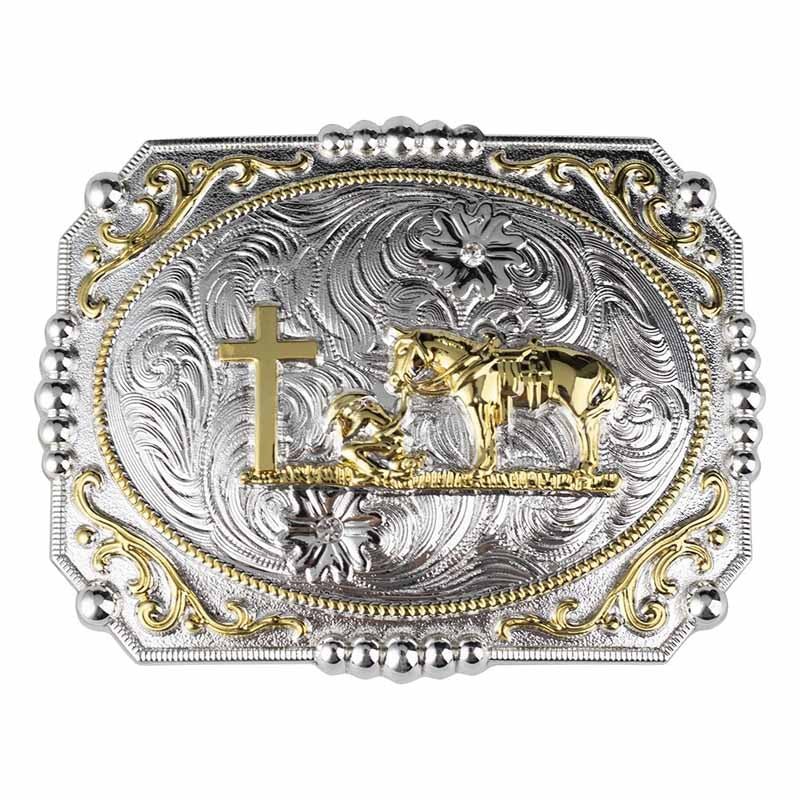 Large Gold Western Belt Buckle - CowderryChristian