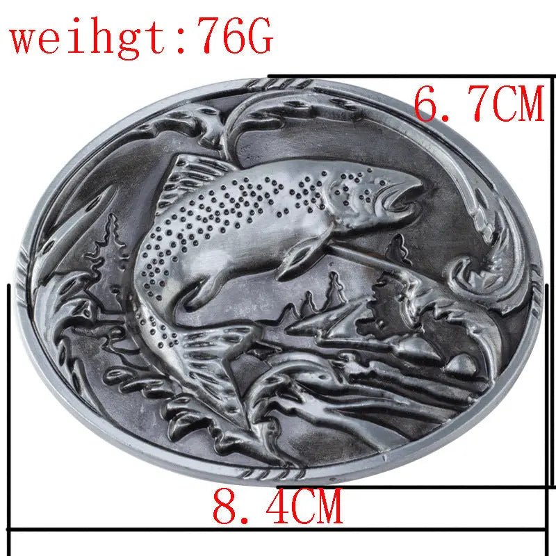 Largemouth Bass Western Belt Buckle - CowderryBelt BucklePewter