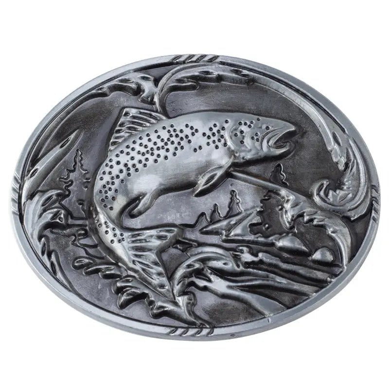 Largemouth Bass Western Belt Buckle - CowderryBelt BucklePewter
