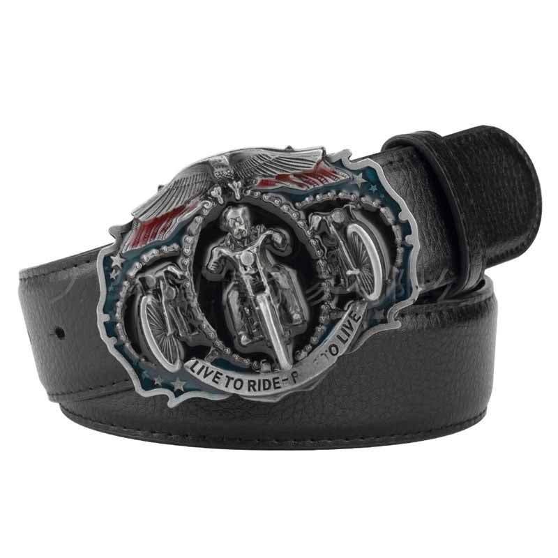 Live To Ride Ride To Live Western Belt Buckle - CowderryBelt BucklesBronze