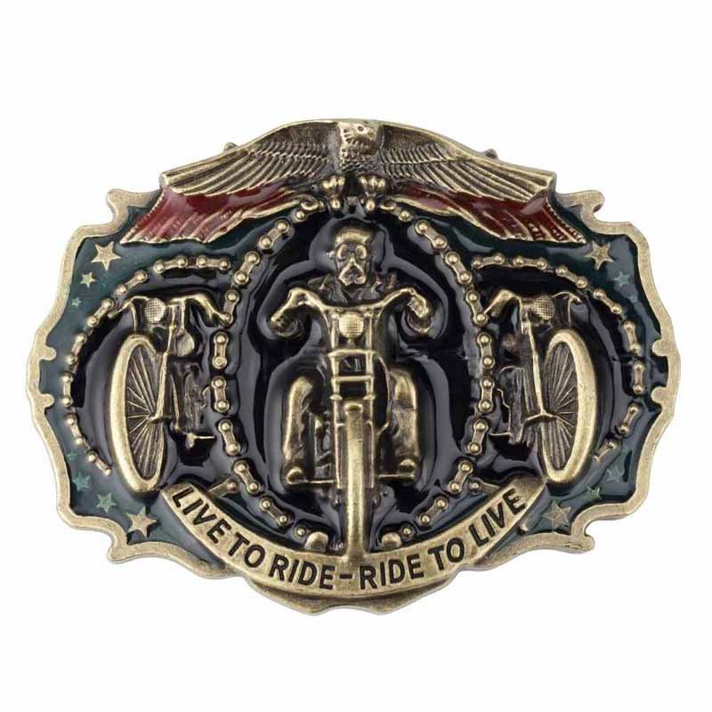 Live To Ride Ride To Live Western Belt Buckle - CowderryBelt BucklesBronze