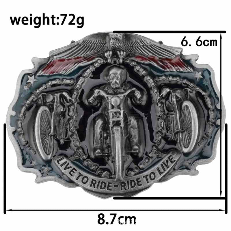Live To Ride Ride To Live Western Belt Buckle - CowderryBelt BucklesBronze