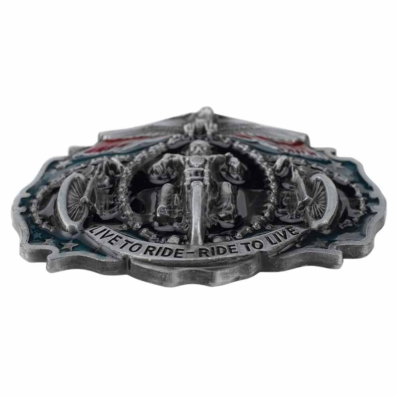 Live To Ride Ride To Live Western Belt Buckle - CowderryBelt BucklesBronze