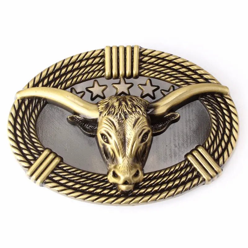 Longhorn with Star Belt Buckle - CowderryBelt BuckleBronze