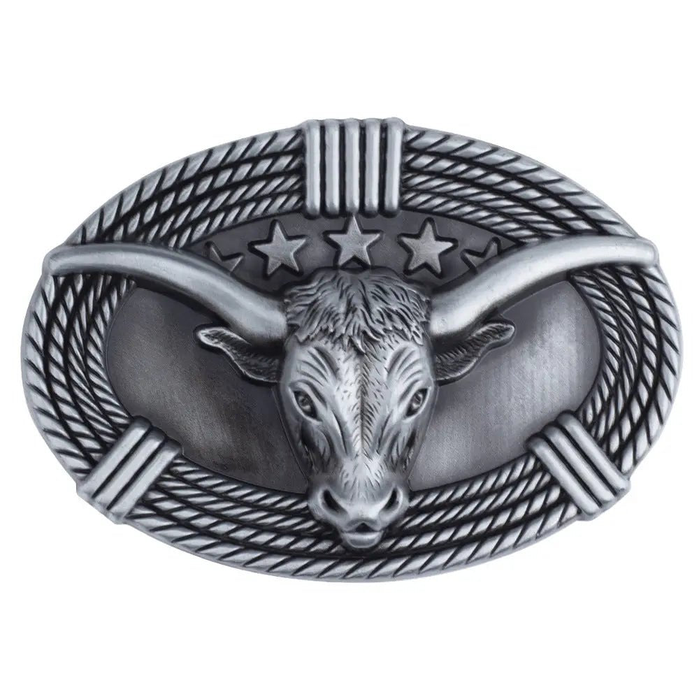 Longhorn with Star Belt Buckle - CowderryBelt BuckleSilver
