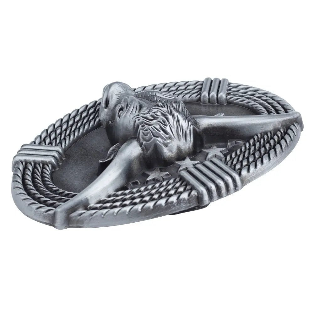 Longhorn with Star Belt Buckle - CowderryBelt BuckleSilver