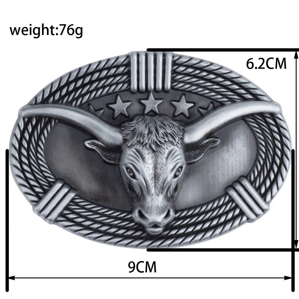 Longhorn with Star Belt Buckle - CowderryBelt BuckleSilver