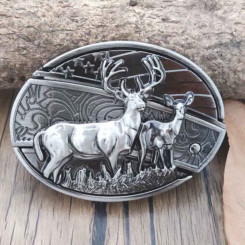 Metal Oval Cowboys Belt Buckle - CowderryBelt BuckleDeer