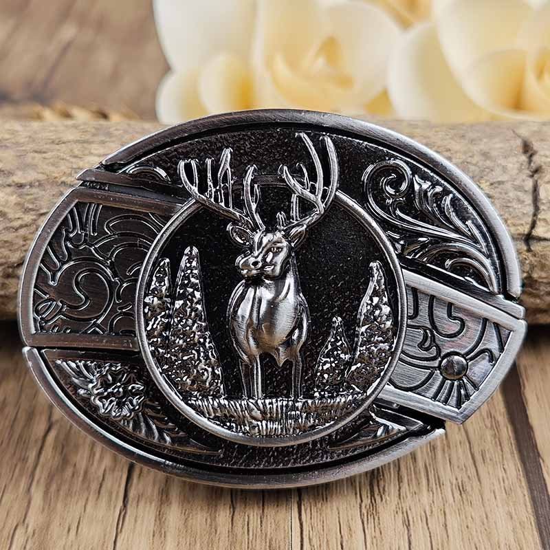 Metal Oval Cowboys Belt Buckle - CowderryBelt BuckleElk