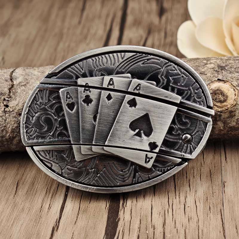 Metal Oval Cowboys Belt Buckle - CowderryBelt BucklePoker
