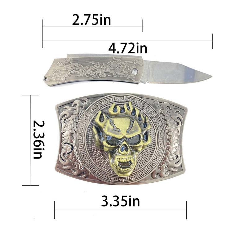 Metal Square Belt Buckle for Selfdefense - CowderryBelt BuckleSkull