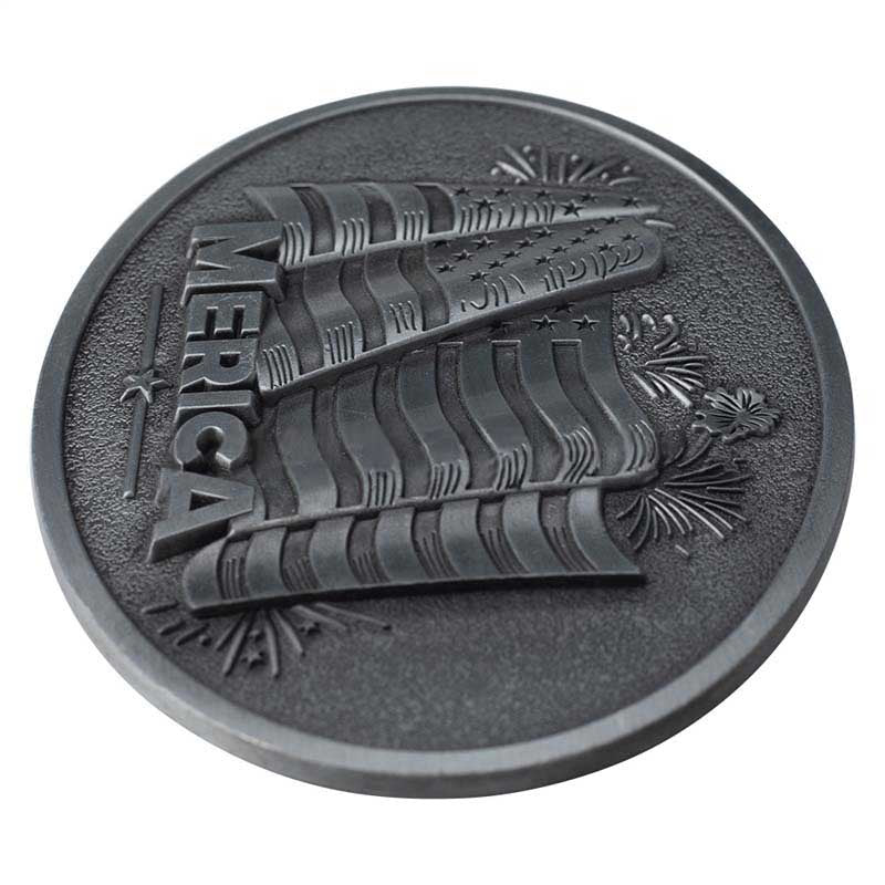Oval MERICA Flag Belt Buckle - CowderryBelt BucklesBrown
