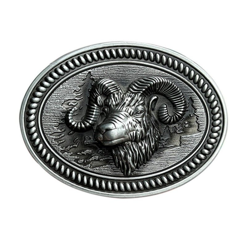 Ram Goat Western Belt Buckle