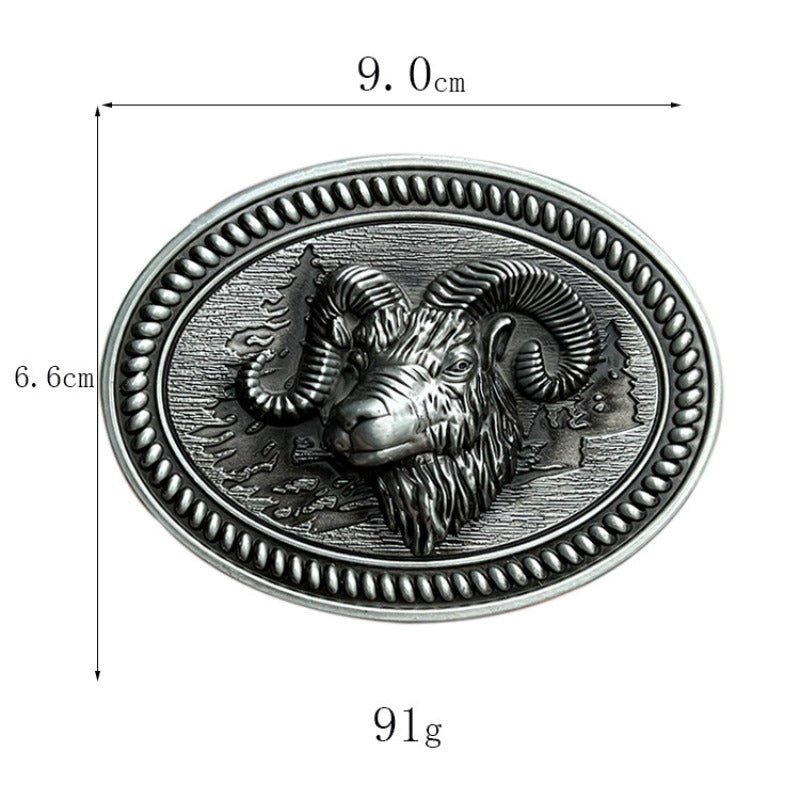 Ram Western Belt Buckle Silver - Cowderry