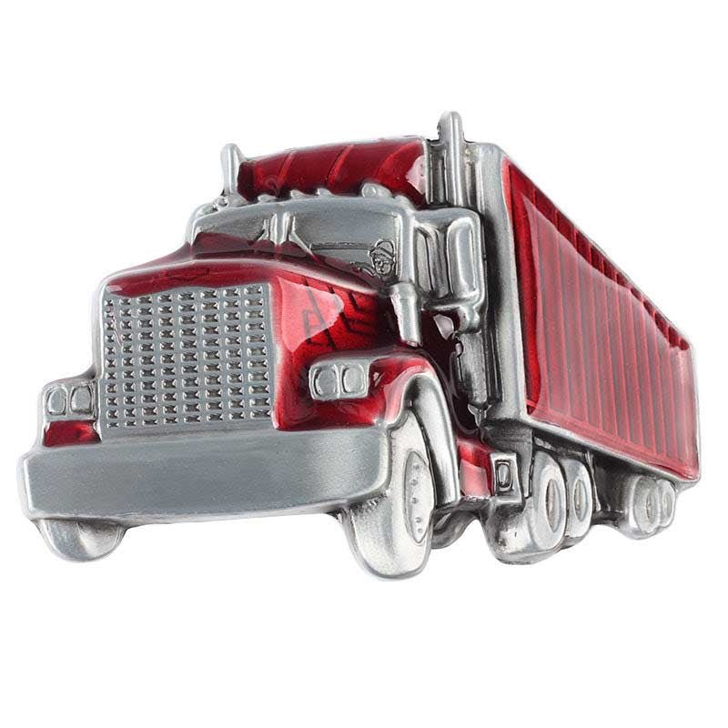 Red Long Truck Western Belt Buckle - CowderryBelt Buckles