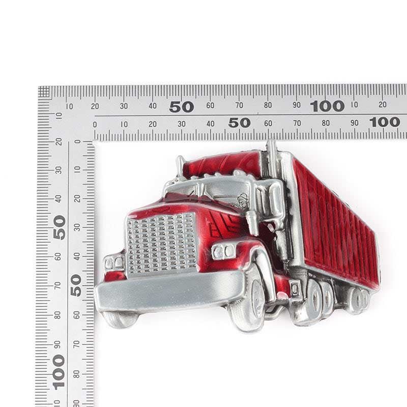 Red Long Truck Western Belt Buckle - CowderryBelt Buckles