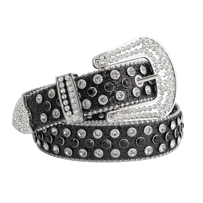 Rhinestone Belt for Stunning Style Statements - CowderryBeltsBlack