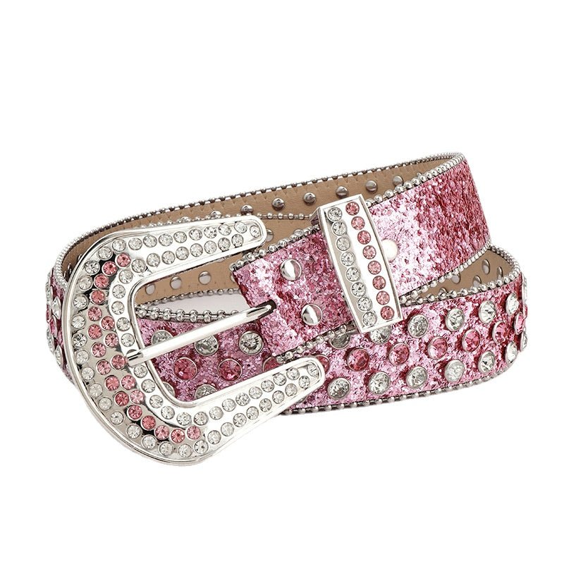 Rhinestone Belt for Stunning Style Statements - CowderryBeltsPink