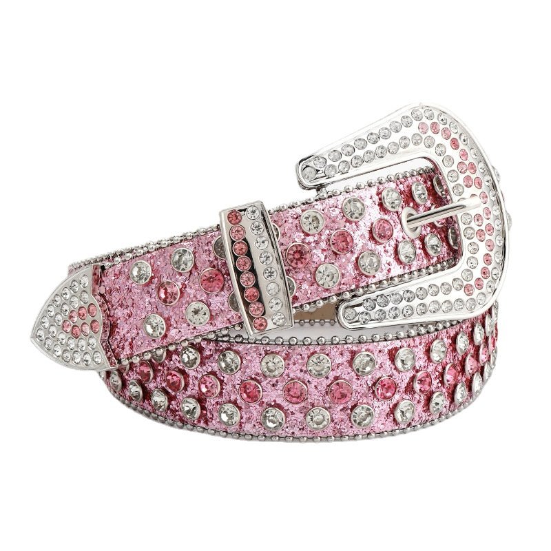 Rhinestone Belt for Stunning Style Statements - CowderryBeltsPink