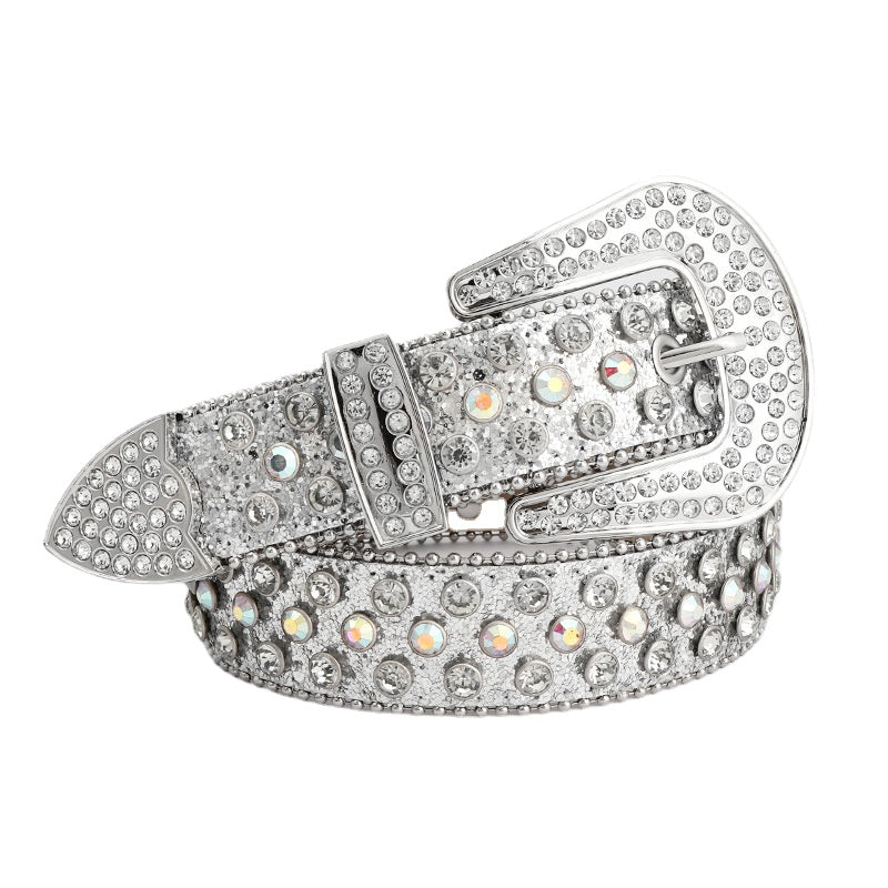 Rhinestone Belt for Stunning Style Statements - CowderryBeltsWhite