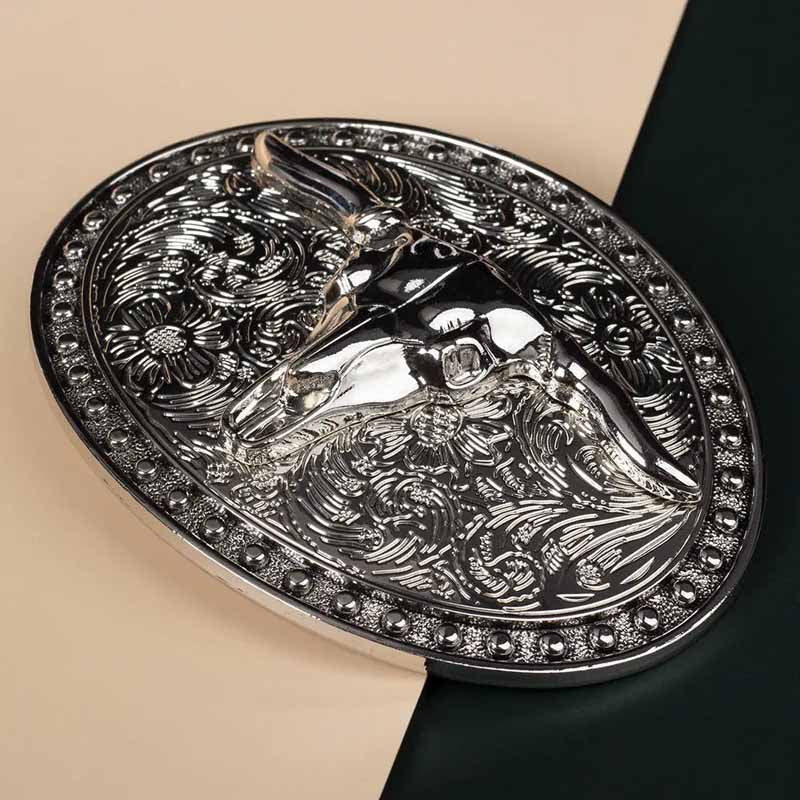 Silver Longhorn Belt Buckle - CowderryBelt BuckleSilver