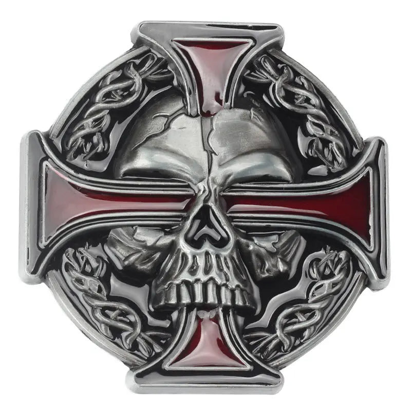 Skull Cross Belt Buckle - CowderryBelt BuckleRed