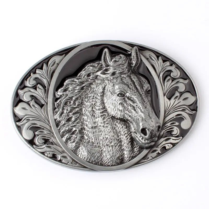 Sliver Horse Head Belt Buckle - CowderryBelt Buckle