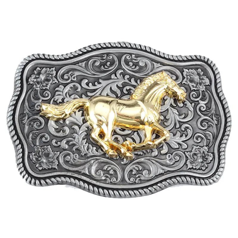 Square Arabesque Animal Belt Buckle - CowderryBelt BuckleBucking Broncos