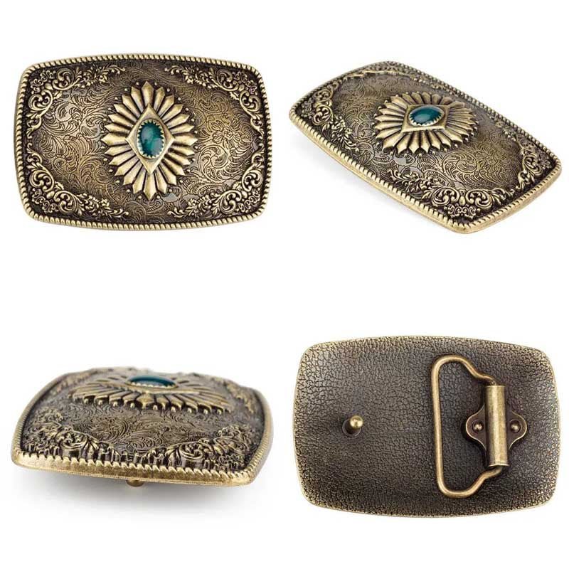 Square Pattern Western Belt Buckle - CowderryBelt BuckleBronze